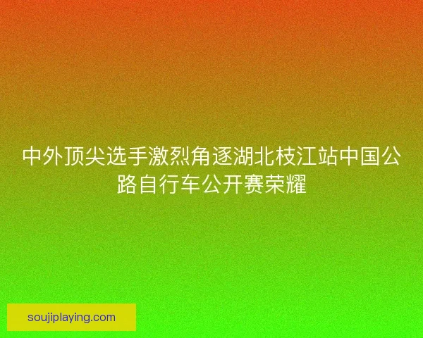 中外顶尖选手激烈角逐湖北枝江站中国公路自行车公开赛荣耀